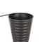 Bronze Ribbed Tall Cone Floor Vase with Horizontal Grooves Set